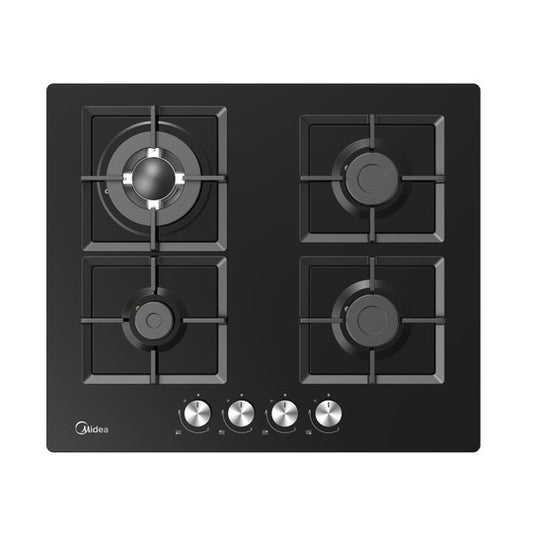 Encimera a Gas 4 Quemadores Negra 60cm